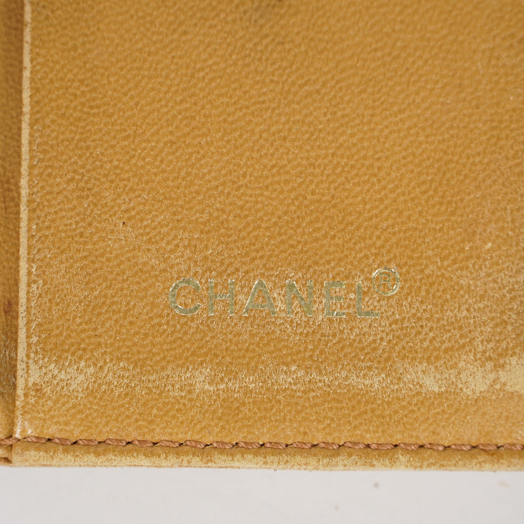 CHANEL Chocolate Bar Lambskin Camel Wallet XY199