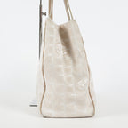 Chanel Travel Line Tote Bag Beige Nylon Leather Used Handbag 09M41793108