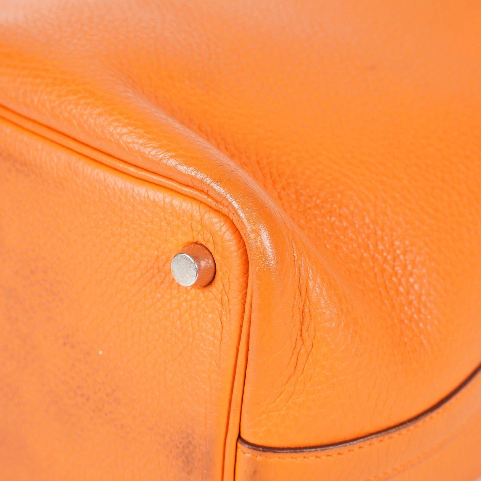 HERMES Picotin PM 18 Taurillon Clemence Orange Handbag Bag 05E0119250016