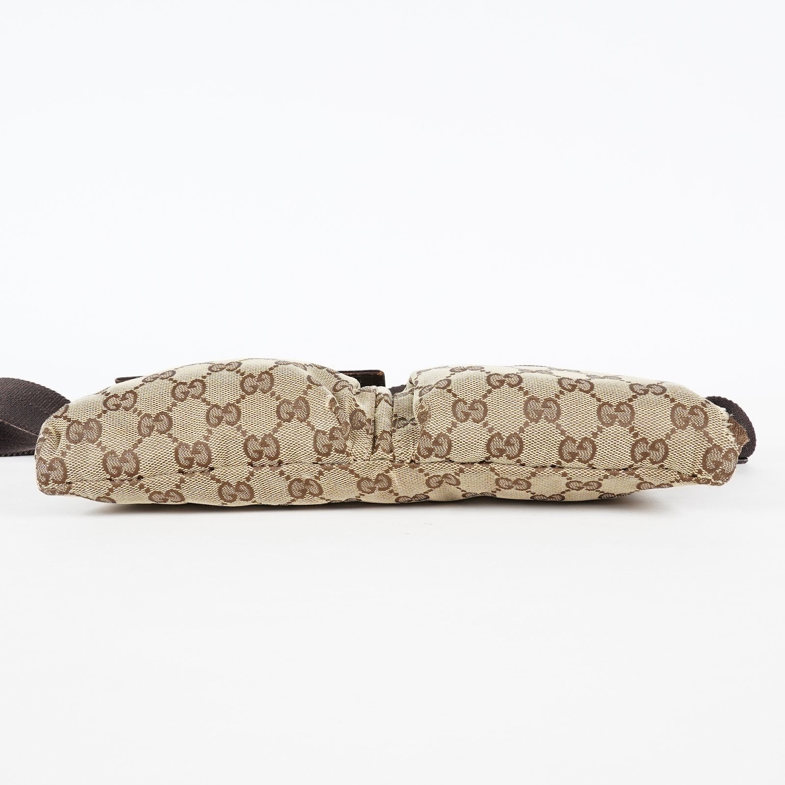 GUCCI GG Canvas Waist Belt Body Bag Beige Brown Vintage Used Womens 08E141870008