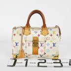 Louis Vuitton Speedy 30 M92642 Monogram Multicolore White Bag Used 08E107150008