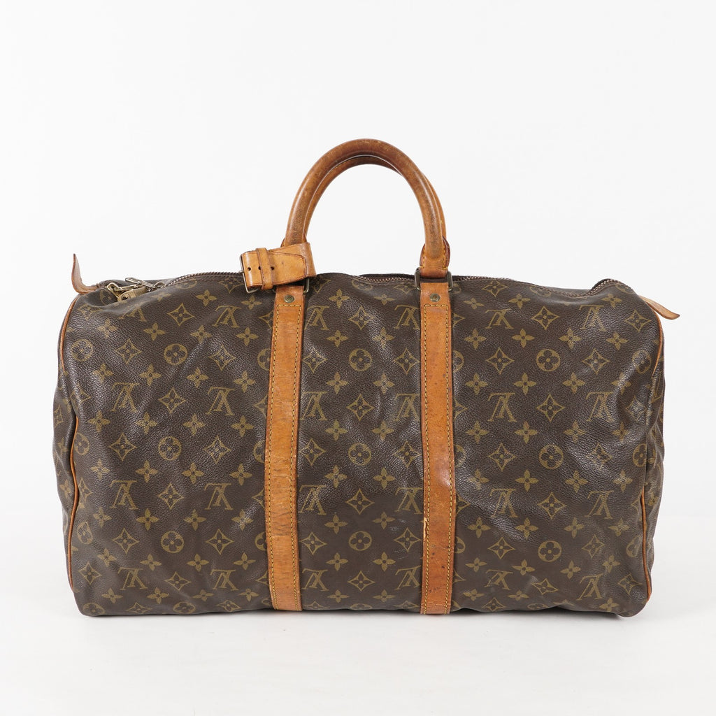 LOUIS VUITTON Keepall 50 Monogram Boston Bag Brown vintage M41426 01E143520022
