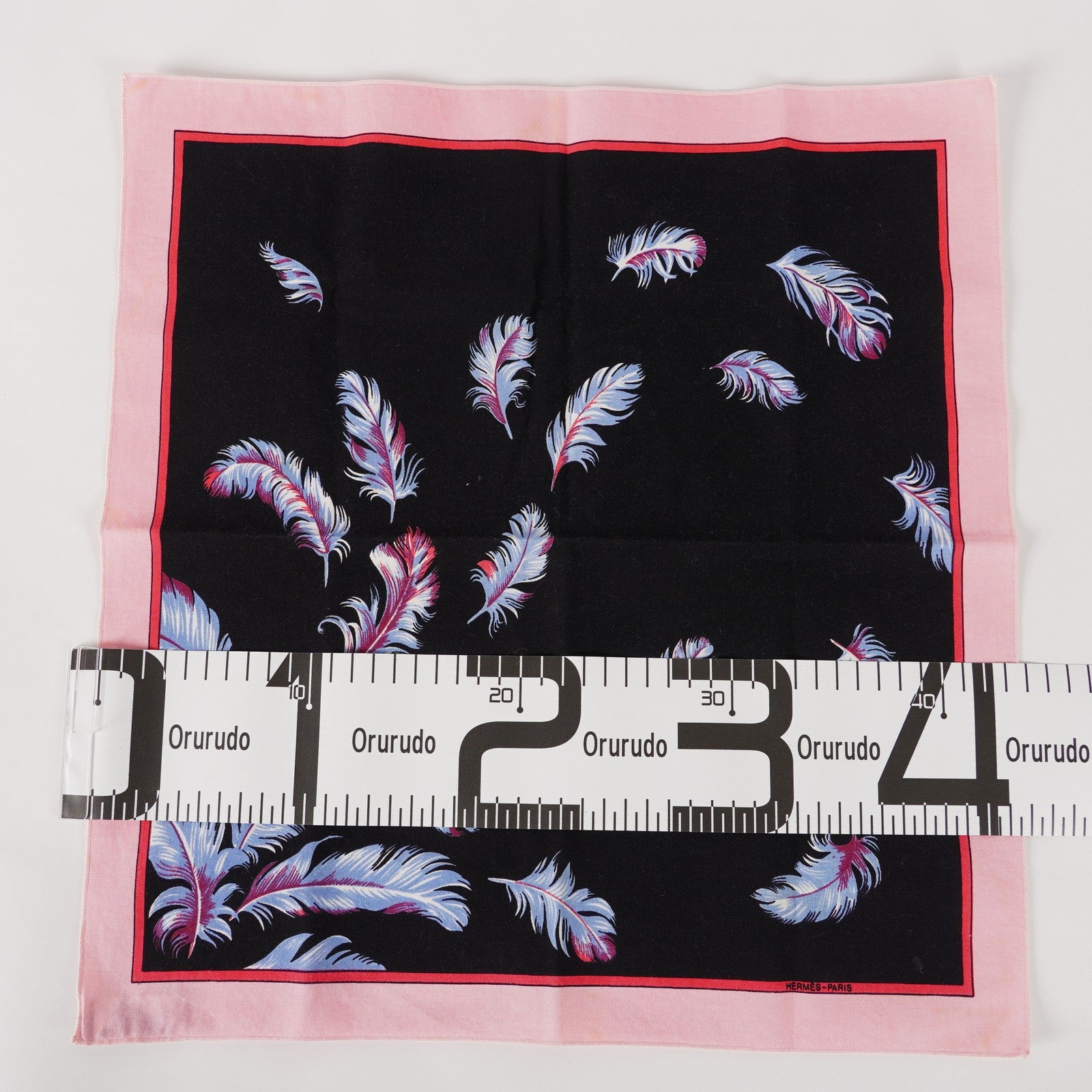 Hermes Carre 45 100% Cotton Napkin, Black with Blue, 03E13825017