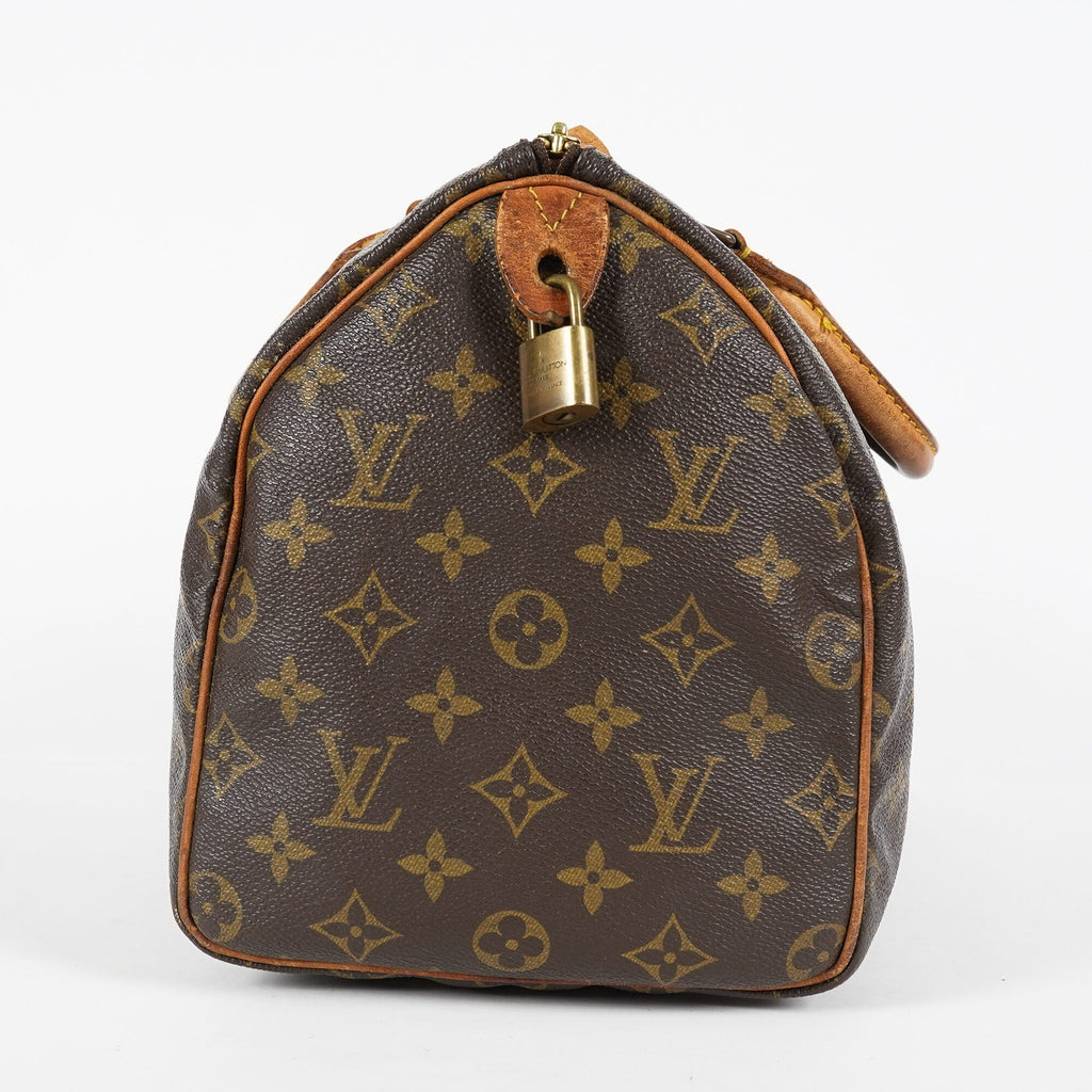 Louis Vuitton Monogram Speedy 30 Boston Handbag Brown Canvas M41526 07E124070030
