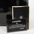 CHANEL CC Logo Chain Shoulder Tote Bag Patent Leather Vintage Black 03E255170011