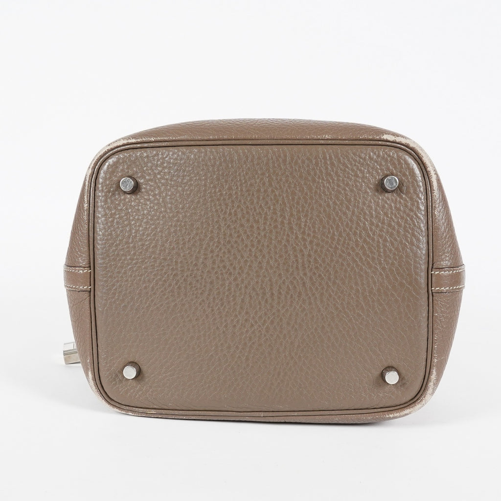 Hermes Picotin Lock MM Taurillon Clemence Leather Bag Gray Used 07E2223980025