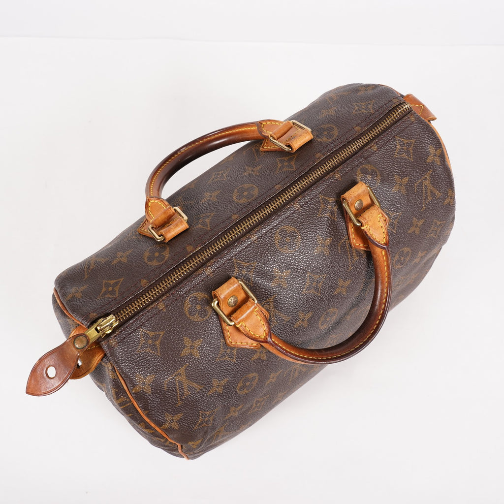 Louis Vuitton Monogram Speedy 30 Handbag Brown Coated Canvas M41526 06E035170030