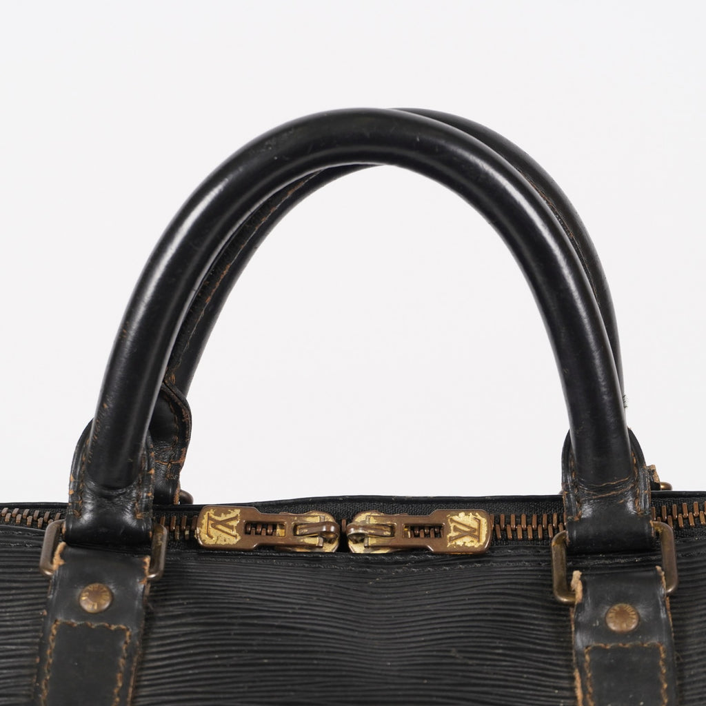 LOUIS VUITTON Epi Keepall 50 Boston Bag Black M42962 LV Auth 05E173960016