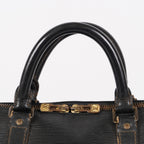 LOUIS VUITTON Epi Keepall 50 Boston Bag Black M42962 LV Auth 05E173960016