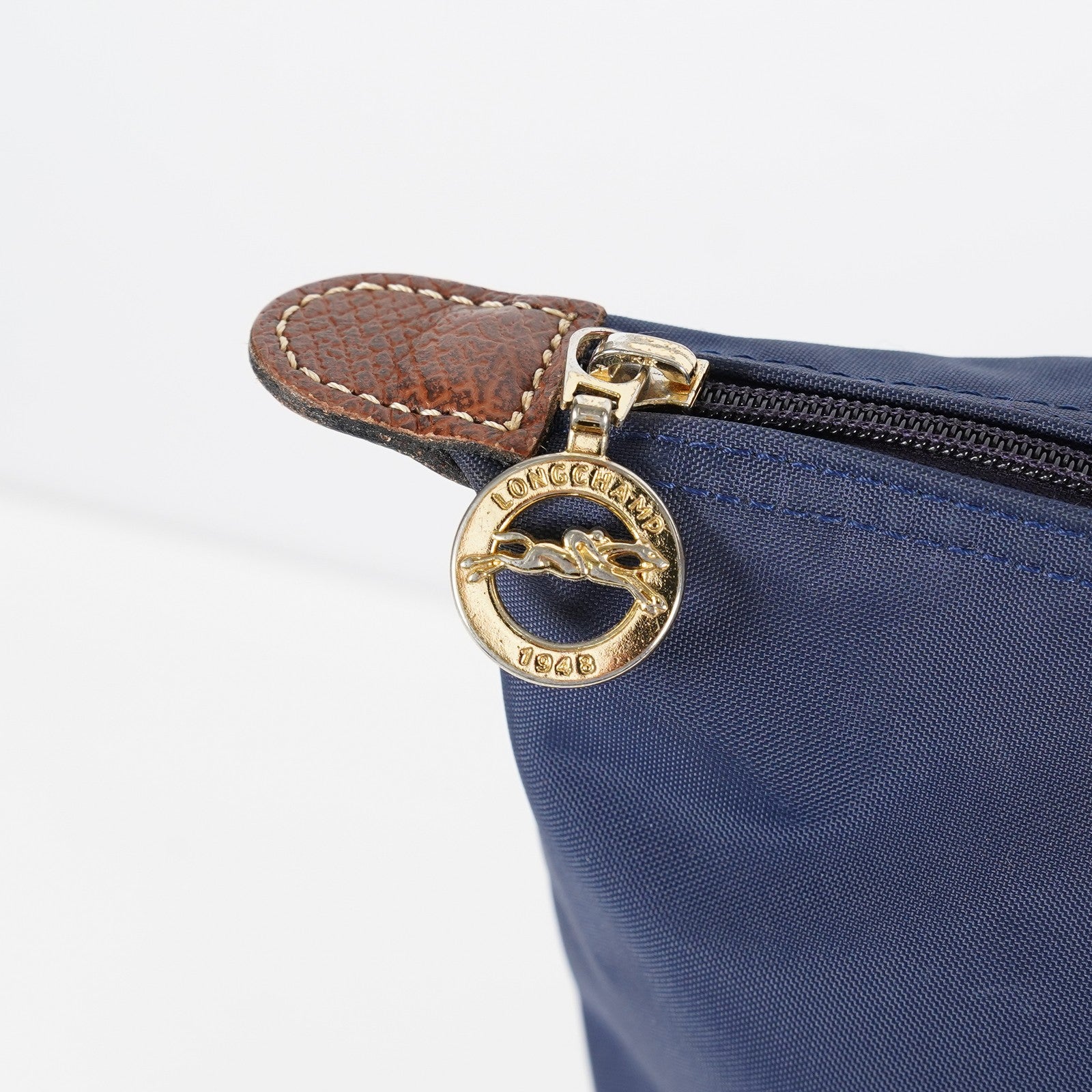 Longchamp Le Pliage Long Handle Tote Bag 33cm Navy Nylon Women Used 08E12825007