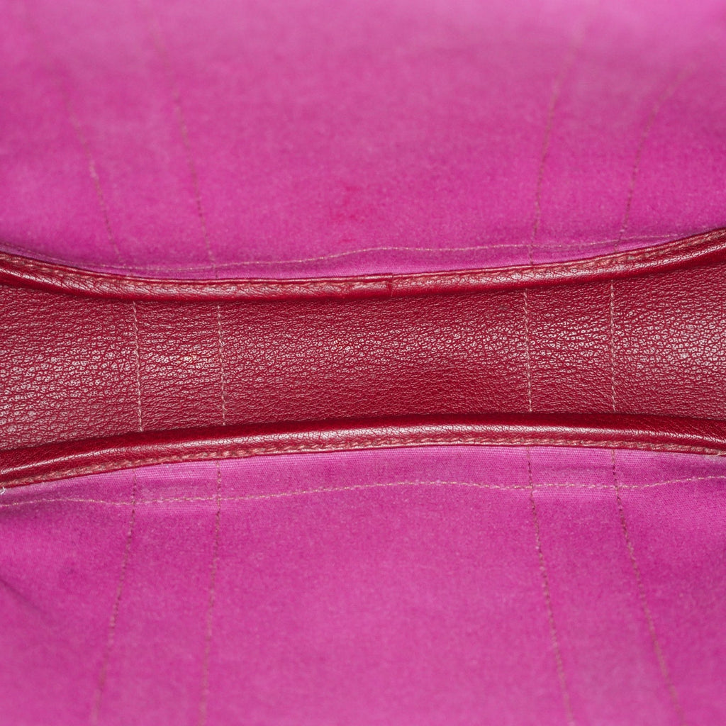 Hermes Garden File PM Red Leather Tote Shoulder Bag Used Auth 09E043410011