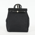 Hermes Herbag Ado Backpack 30cm Black Canvas Leather Used Auth 09E125940011