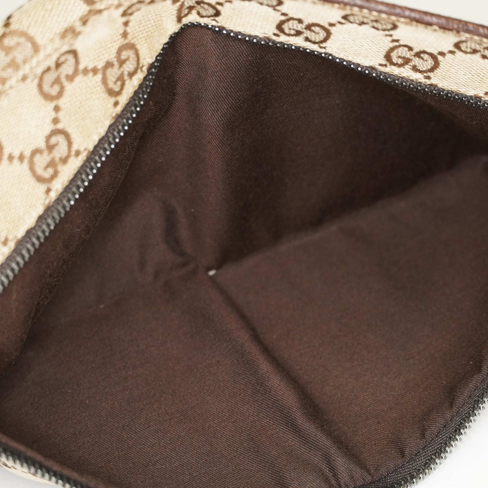 Gucci GG Canvas Waist Bag Belt Bag Beige Brown Leather Used Vintage 08A132516803