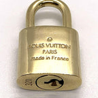LOUIS VUITTON PadLock Lock & Key Brass Gold Authentic Number random JP Used