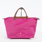 Longchamp Le Pliage Top Handle Tote 30cm Pink Nylon Used Handbag 08E17495007
