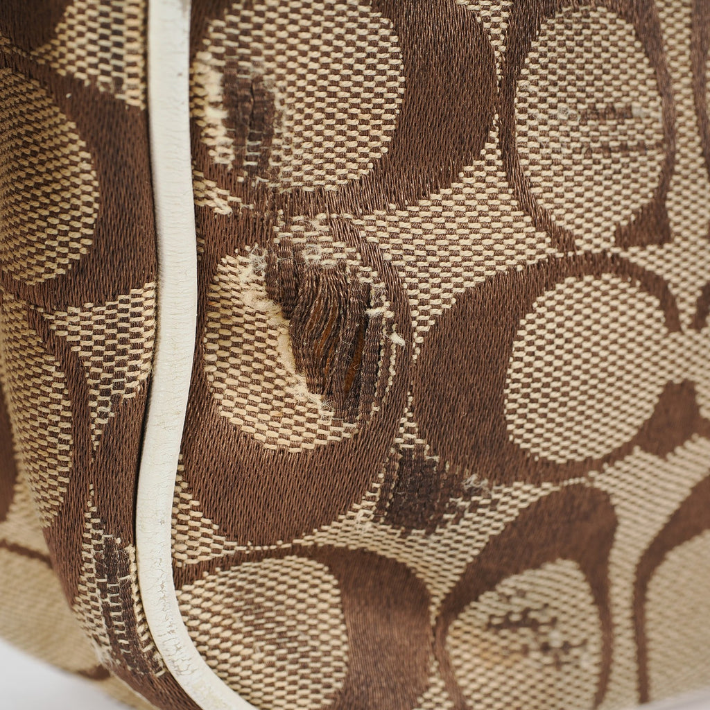 Authentic Coach Signature Mini Field Shoulder Bag Crossbody Canvas x Leather 77