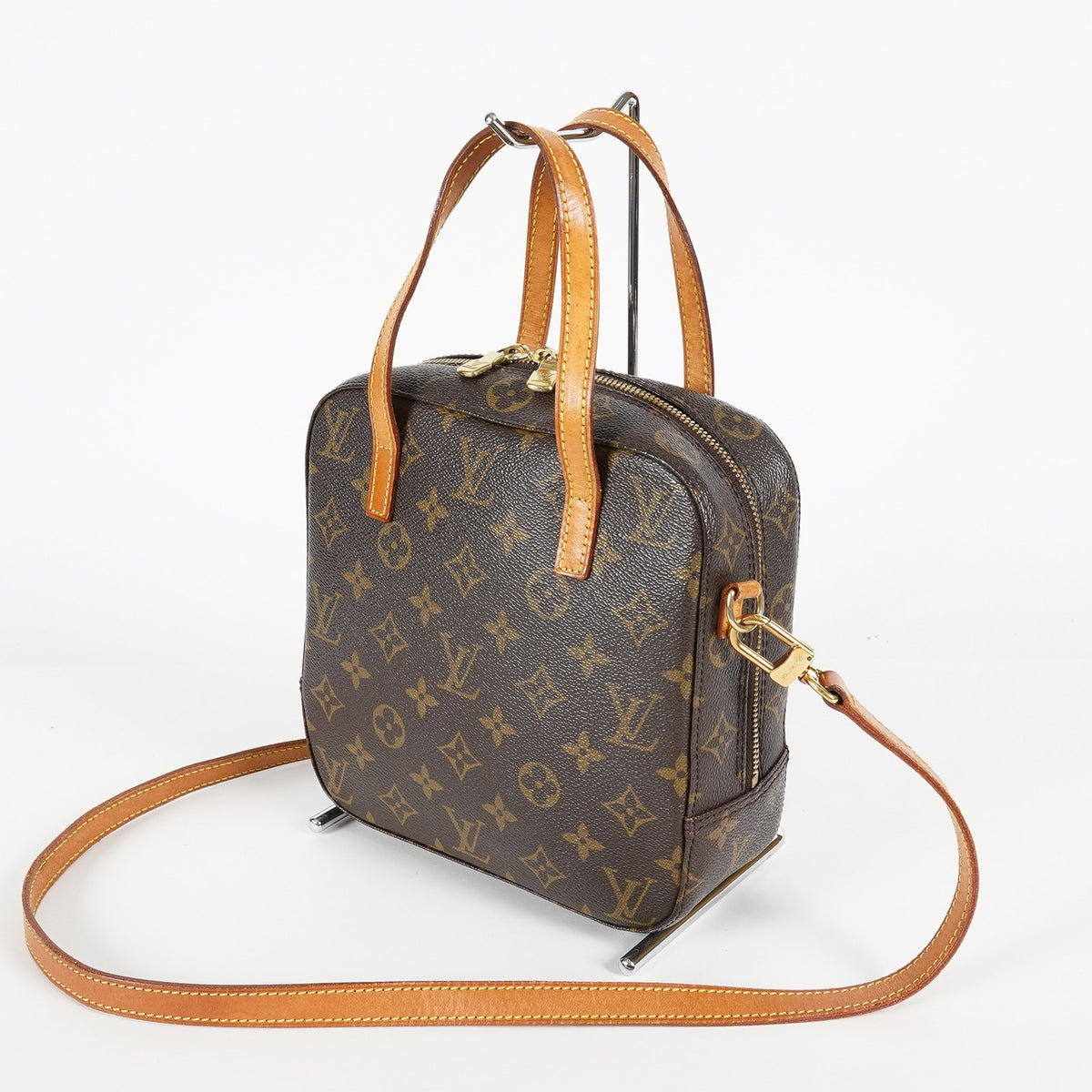 Louis Vuitton Spontini M47500 Monogram Canvas 2way Handbag Brown 08E073190020