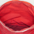 Hermes Bolide Pouch 20 Red Canvas Leather Trim Cosmetic Pouch Used 08E04605008