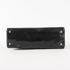 CHANEL CC Logo Chain Shoulder Tote Bag Patent Leather Black Vintage 03E255170011