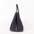 Authentic Hermes Garden Party MM Canvas Leather Tote Bag  02E056820003