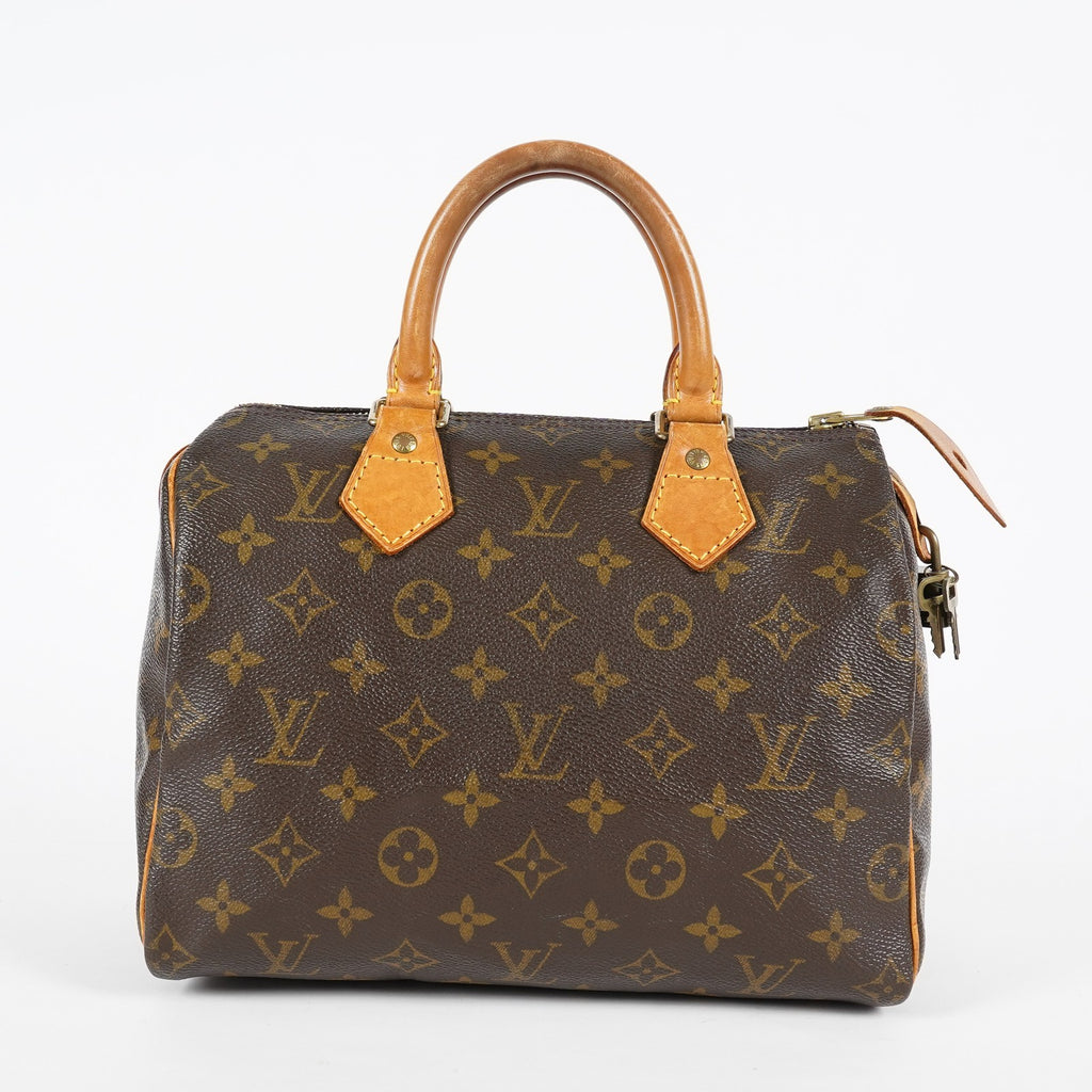 Louis Vuitton Monogram Speedy 25 Handbag M41528 Brown Vintage Used 07E037150029