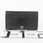Vintage CHANEL Leather Black Bifold Wallet Classic Purse 05E412310016