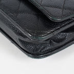 Chanel Caviar Quilted Wallet On Chain WOC Black Crossbody Bag Gold 07E2620790012