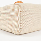 Hermes Herbag MM Toile Canvas Leather Beige 2way Handbag Bag 07E364950012