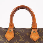 Louis Vuitton Speedy 25 M41528 Monogram Canvas Boston Handbag Brown 07E057150004