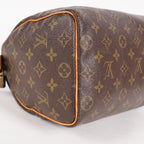 Louis Vuitton Speedy 25 M41528 Monogram Canvas Boston Handbag Brown 07E057150004