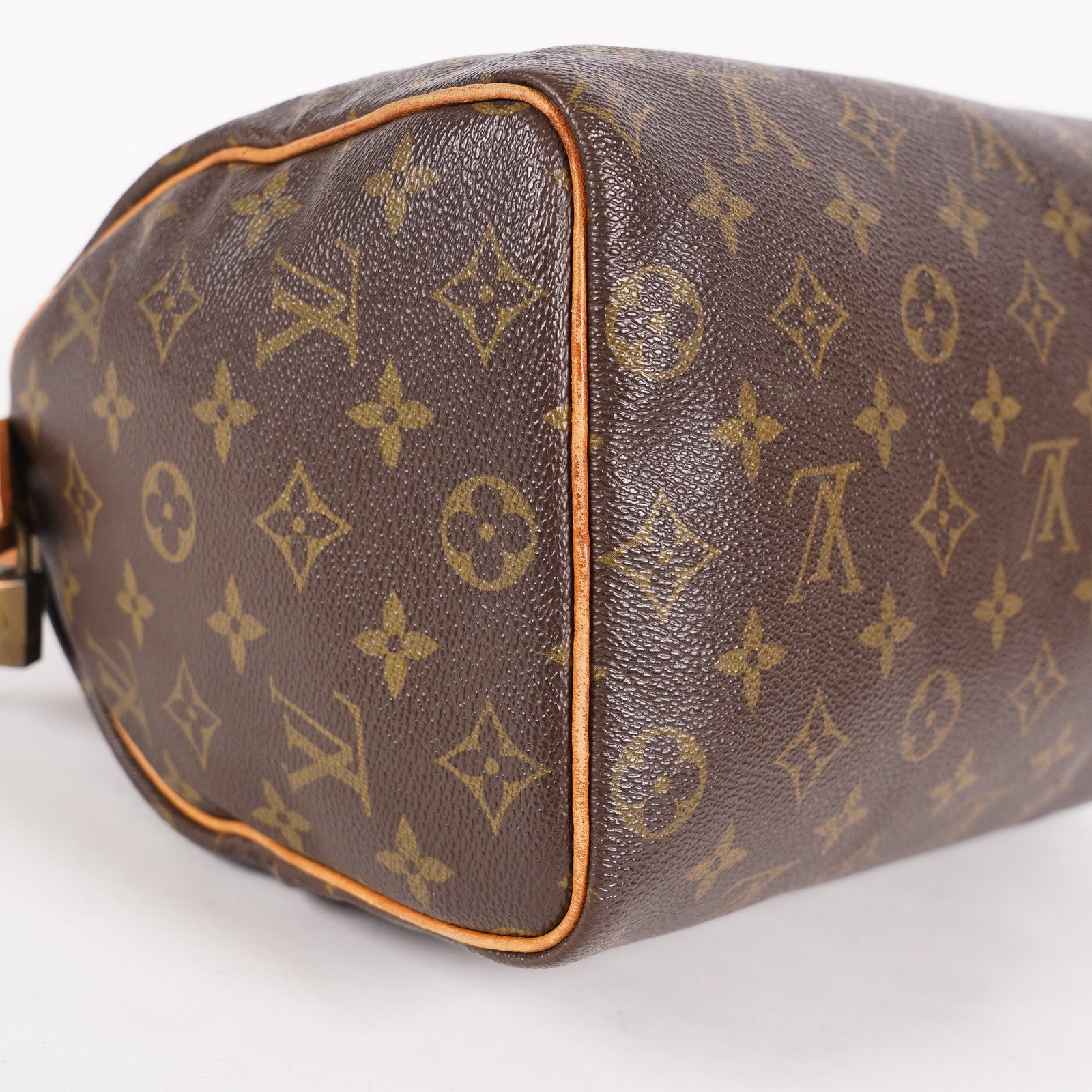 Louis Vuitton Speedy 25 M41528 Monogram Canvas Boston Handbag Brown 07E057150004