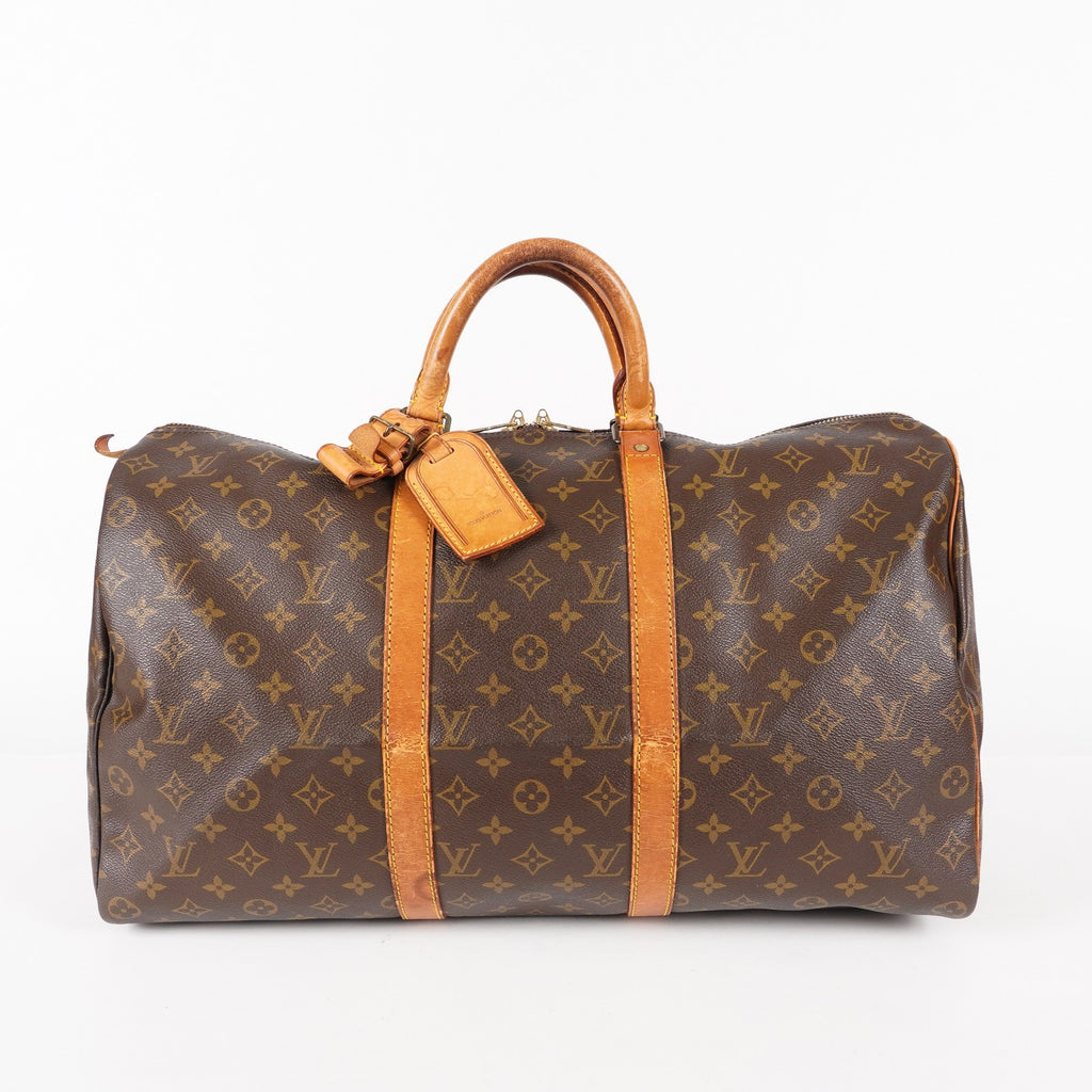 LOUIS VUITTON Keepall 50 Monogram Boston Bag Brown vintage M41426 05E274290013
