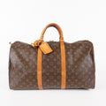 LOUIS VUITTON Keepall 50 Monogram Boston Bag Brown vintage M41426 05E274290013