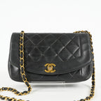 Chanel Diana 22 Flap Bag Black Lambskin Chain Shoulder Bag 09E0130470011