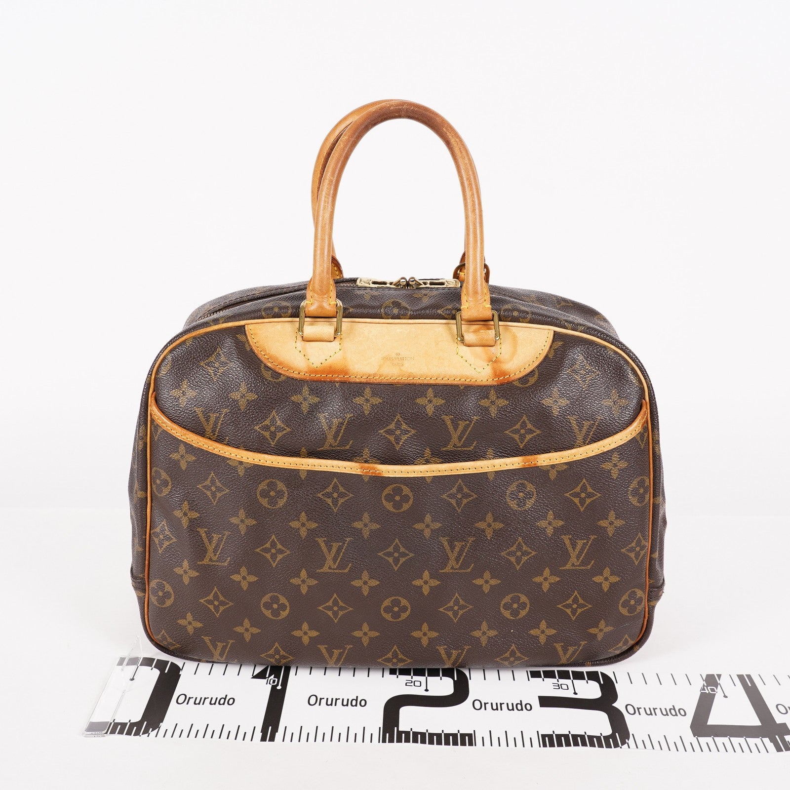 Louis Vuitton Monogram Deauville M47270 Hand Bag Brown Used 07E262750001