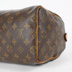 Louis Vuitton Monogram Speedy 25 Handbag M41528 Brown Vintage Used 07E037150029