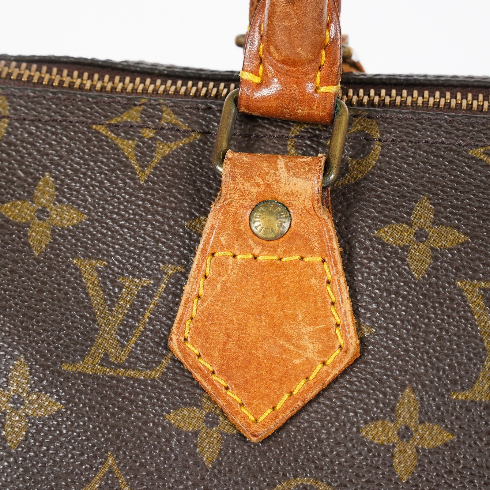 Louis Vuitton Speedy 25 Monogram Canvas Brown Boston Handbag Used 07E295830008