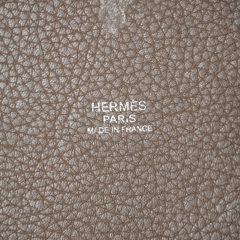 Hermes Picotin Lock MM Taurillon Clemence Leather Bag Gray Used 07E2223980025
