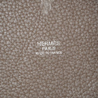 Hermes Picotin Lock MM Taurillon Clemence Leather Bag Gray Used 07E2223980025
