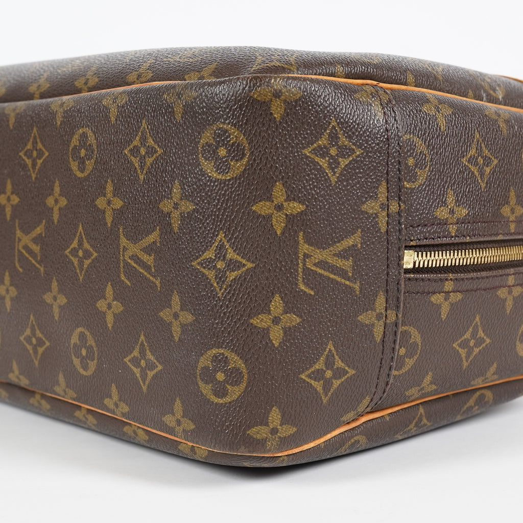 Louis Vuitton Monogram Deauville M47270 Hand Bag Brown Used Vintage 07A082288024
