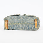 Louis Vuitton M95049 Monogram Denim Baggy Shoulder Bag Blue Used 07E019570019