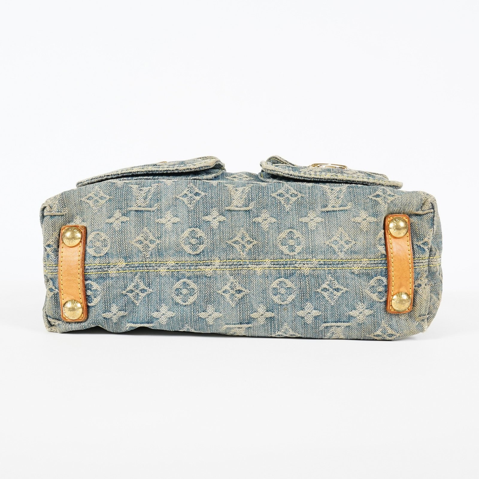 Louis Vuitton M95049 Monogram Denim Baggy Shoulder Bag Blue Used 07E019570019