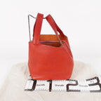 Hermes Picotin Lock PM Red ClemenceLeather Silver Hardware 05E3318150016