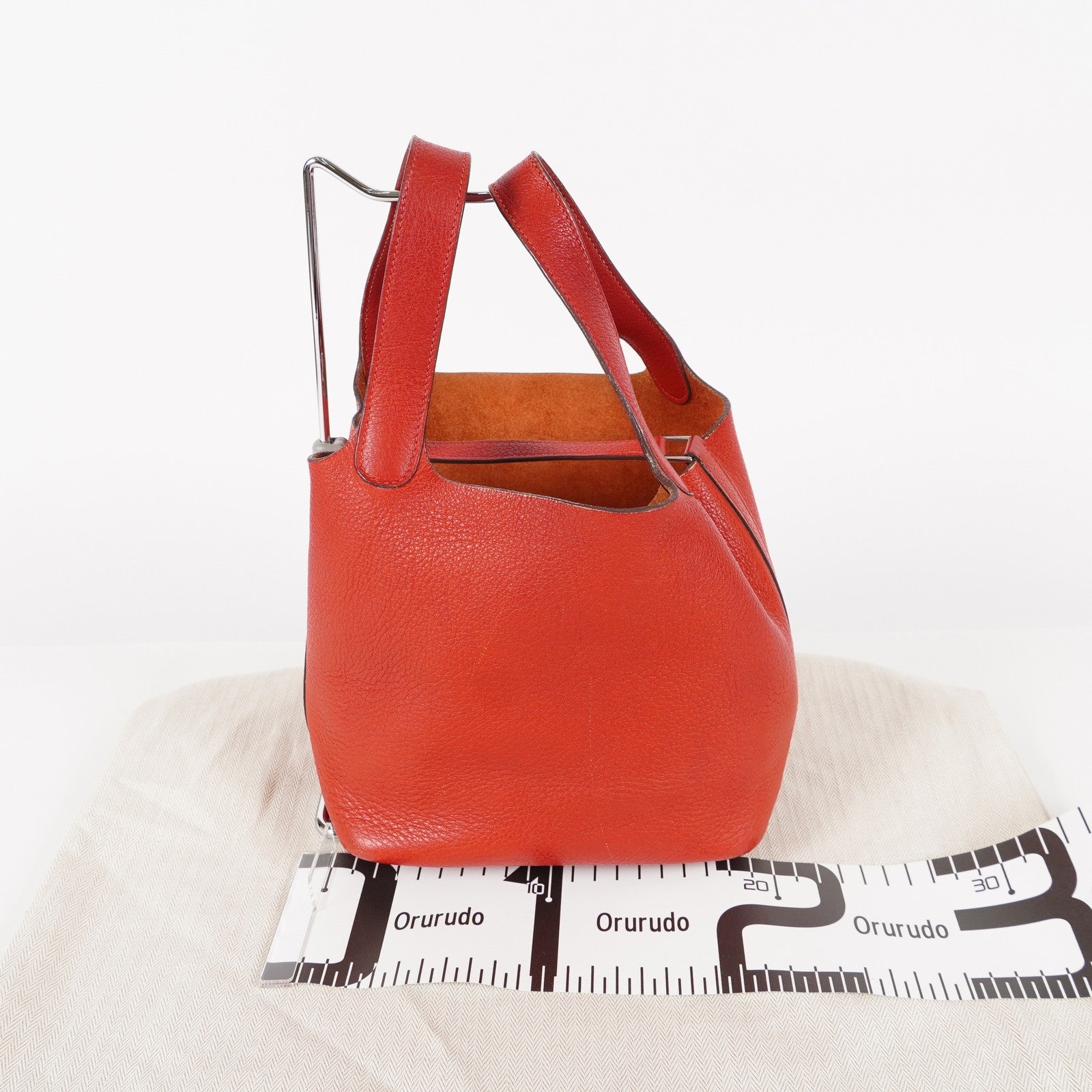 Hermes Picotin Lock PM Red ClemenceLeather Silver Hardware 05E3318150016