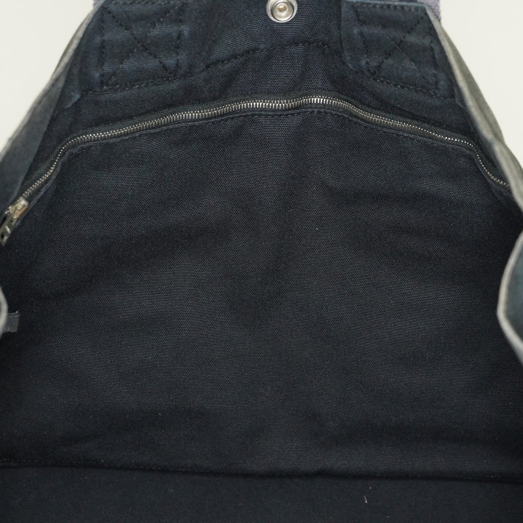 Hermes Fourre-Tout MM Black Canvas Used Tote Shoulder Bag 09M37793108