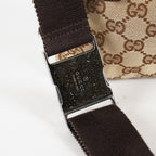 Gucci GG Canvas Waist Bag Belt Bag Beige Brown Leather Used Vintage 08A132516803