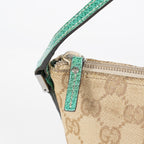 Gucci GG Canvas Boat Pochette Shoulder Bag Beige Green Used Vintage 08E012310002