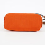 Hermes Herbag TPM Toile Canvas Leather Orange 2way Handbag Bag 07E275500012