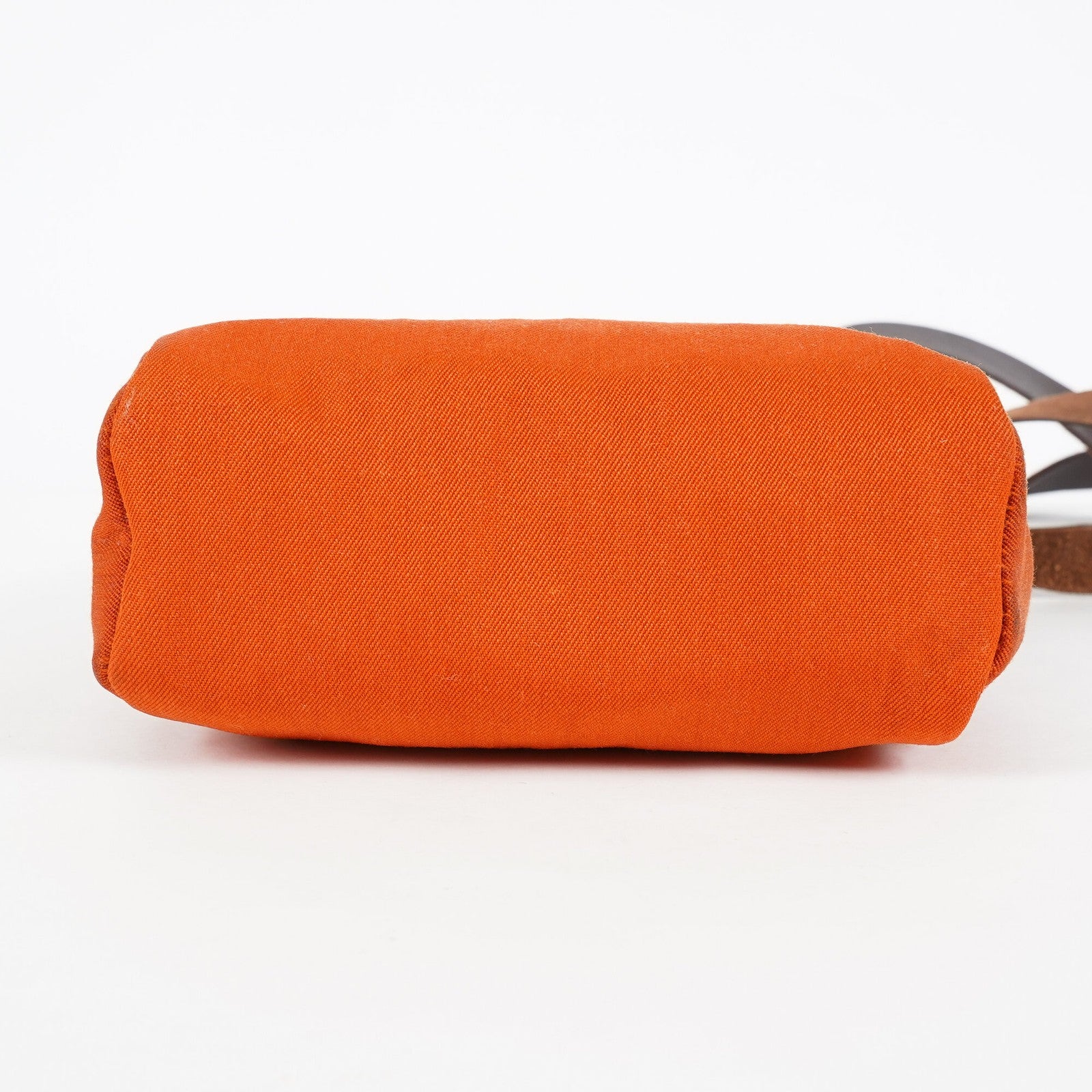 Hermes Herbag TPM Toile Canvas Leather Orange 2way Handbag Bag 07E275500012