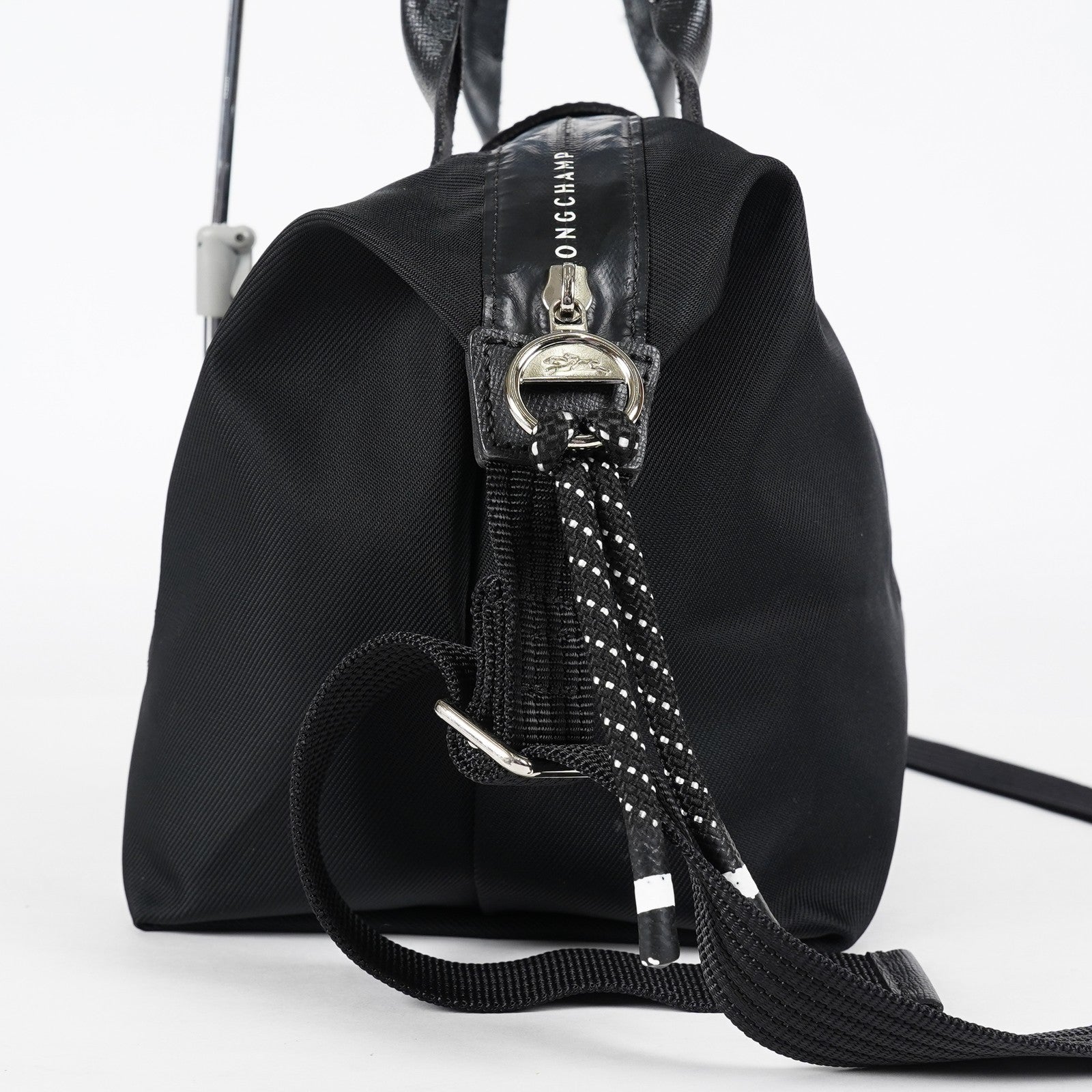 Longchamp Le Pliage 2Way Top Handle Bag 28cm Black Nylon Used 08E141320007
